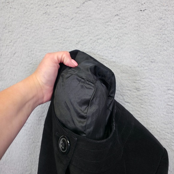 Style and Co Blazer Womens 12 Black Corduroy Stretch Peplum Preppy Cropped Y2K - Picture 9 of 12